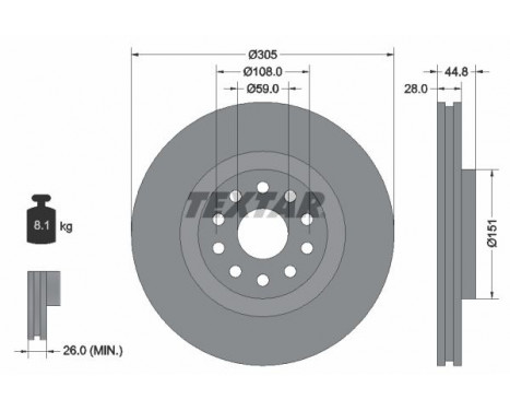 Brake Disc 92115800 Textar