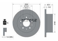 Brake disc 92116103 Textar