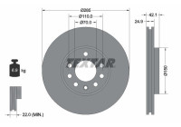 Brake disc 92118705 Textar