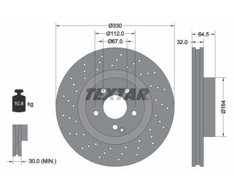 Brake disc 92120205 Textar