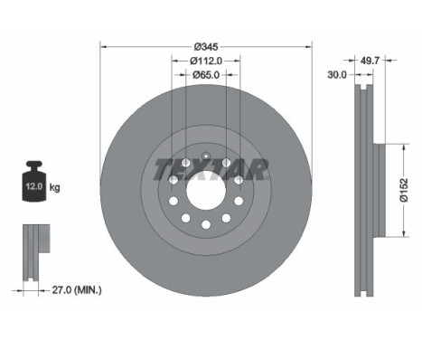 Brake disc 92120605 Textar