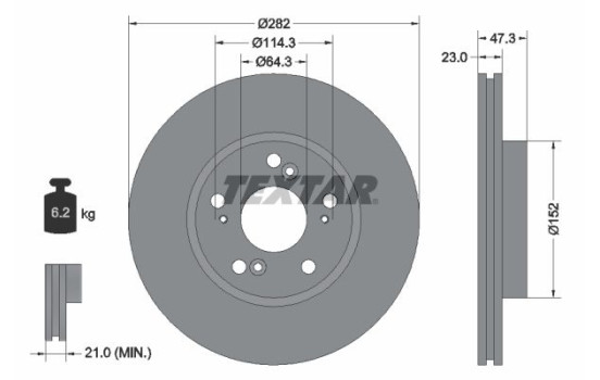 Brake Disc 92128400 Textar