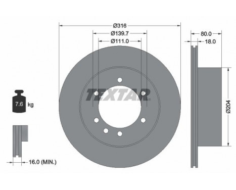 Brake Disc 92129900 Textar