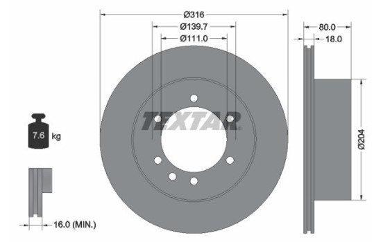 Brake Disc 92129900 Textar