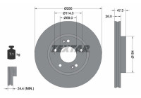 Brake disc 92133905 Textar