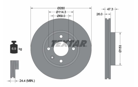 Brake Disc 92136600 Textar