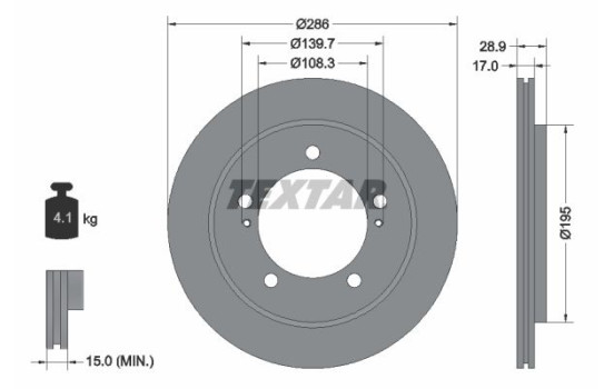 Brake Disc 92136800 Textar