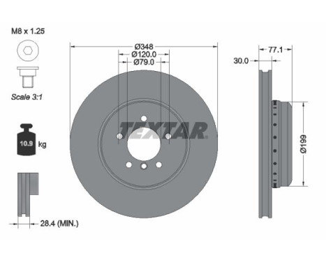 Brake disc 92141825 Textar