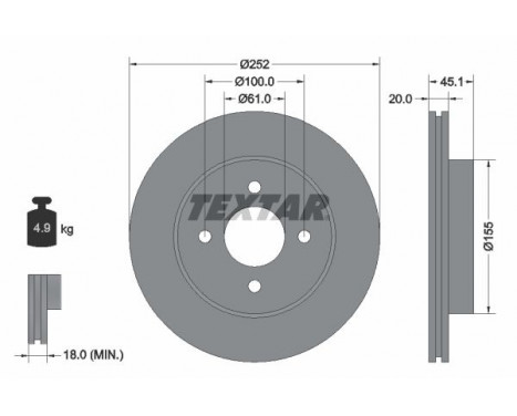 Brake Disc 92148800 Textar