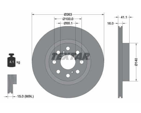Brake disc 92149700 Textar