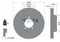 Brake disc 92149905 Textar