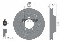 Brake disc 92150005 Textar