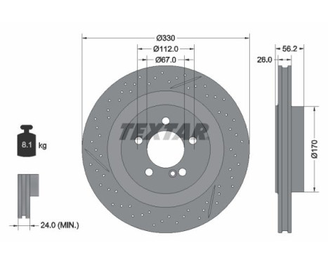 Brake disc 92151605 Textar