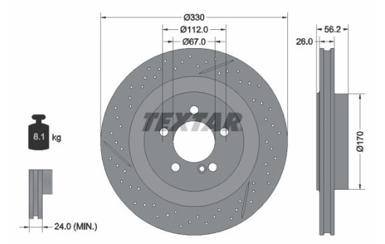 Brake disc 92151605 Textar