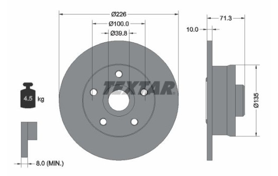 Brake Disc 92153800 Textar