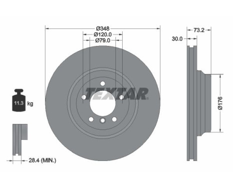 Brake disc 92155305 Textar