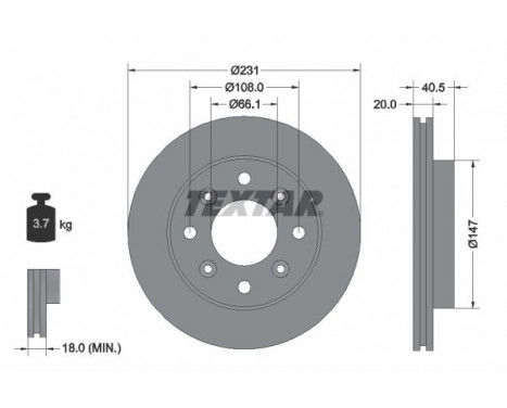 Brake Disc 92158900 Textar