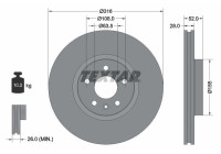 Brake disc 92162305 Textar