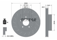 Brake disc 92165005 Textar