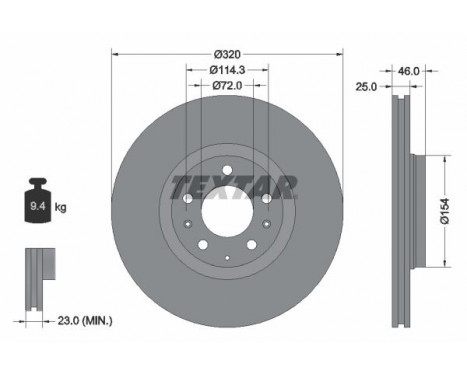 Brake Disc 92166300 Textar