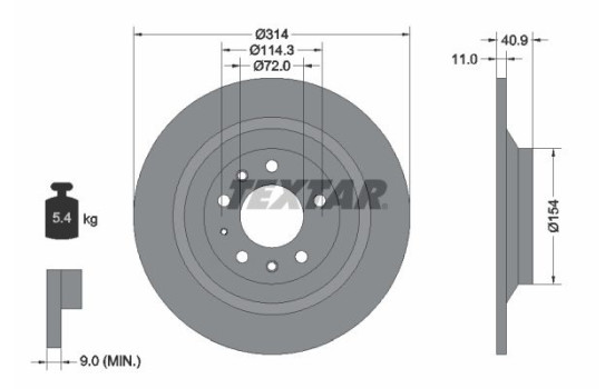 Brake Disc 92166400 Textar