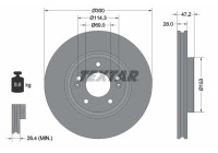 Brake disc 92166505 Textar