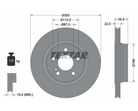 Brake disc 92176203 Textar