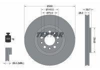 Brake disc 92220903 Textar
