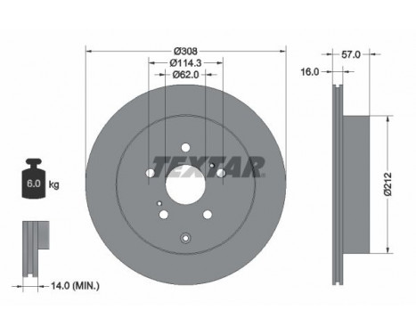 Brake Disc 92222200 Textar