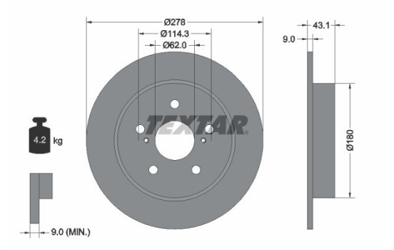 Brake Disc 92222300 Textar