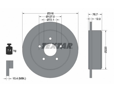 Brake Disc 92227700 Textar