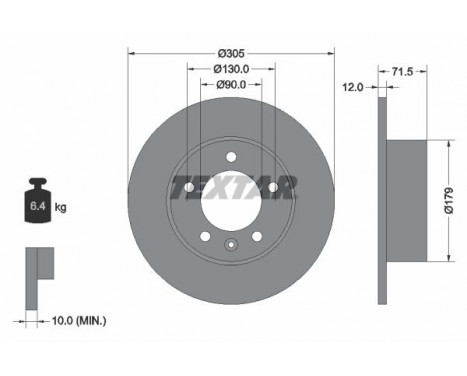 Brake Disc 92228700 Textar