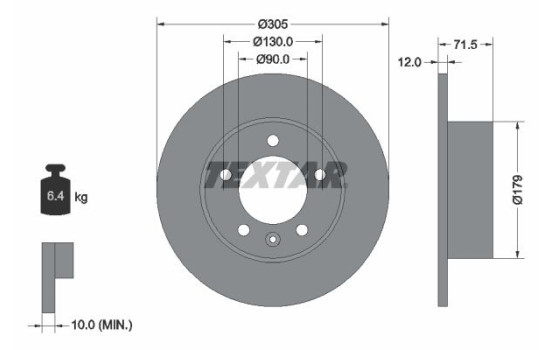 Brake Disc 92228700 Textar