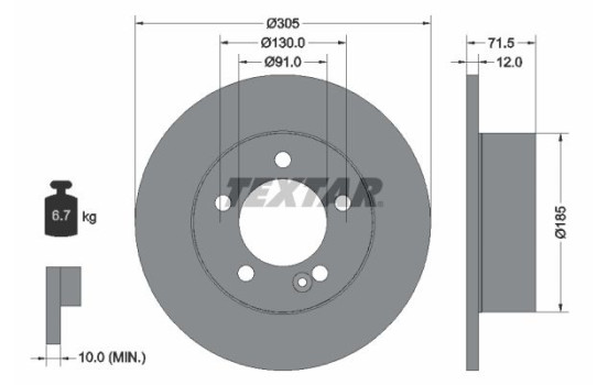 Brake Disc 92228800 Textar