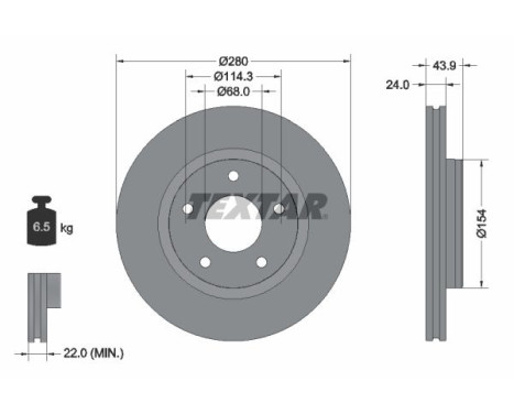 Brake disc 92232205 Textar