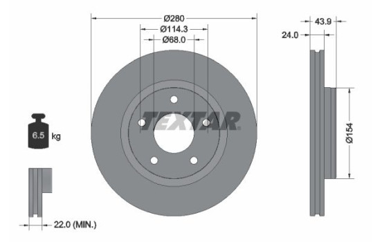 Brake disc 92232205 Textar