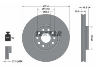 Brake disc 92232405 Textar