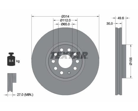 Brake disc 92232405 Textar