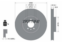 Brake disc 92235605 Textar
