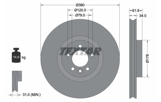 Brake disc 92235605 Textar