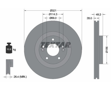 Brake disc 92242905 Textar