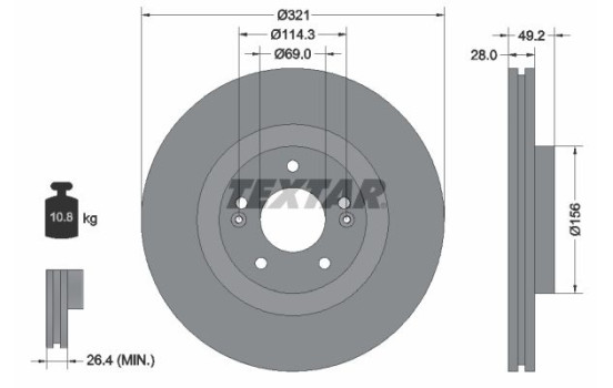 Brake disc 92242905 Textar