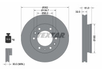 Brake disc 92253403 Textar