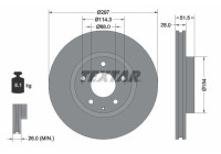 Brake disc 92257405 Textar