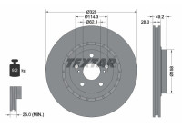 Brake disc 92259405 Textar