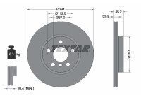 Brake disc 92273105 Textar