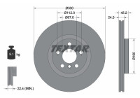 Brake disc 92274405 Textar