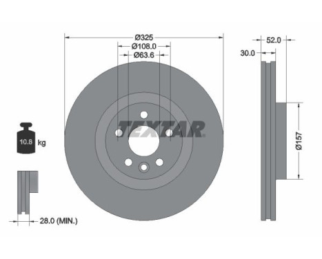 Brake disc 92278605 Textar