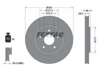 Brake disc 92278905 Textar