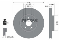 Brake disc 92279405 Textar